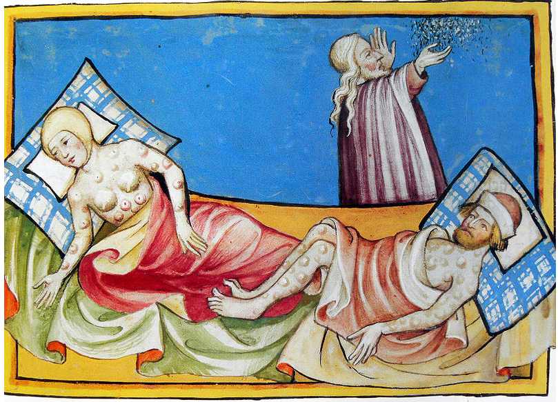 La peste bubonique dans la Bible de Toggenburg (Ancien Testament) (XIVe) siècle