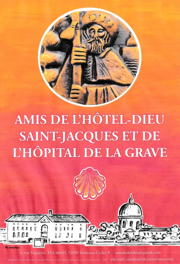 Affiche des Amis de L'Hôtel-Dieu Saint-Jacques et de l'Hôpital de La Grave